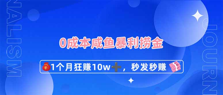 (14257期)0成本闲鱼暴利捞金,1个月狂赚10W+,秒发秒赚新玩法-任性资源网