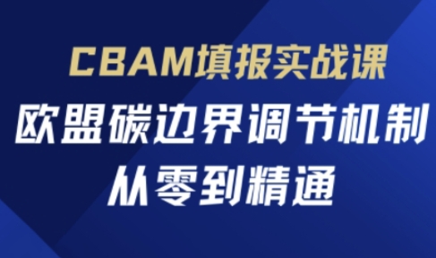 CBAM填报实战课,欧盟碳边界调节机制,从零到精通-任性资源网