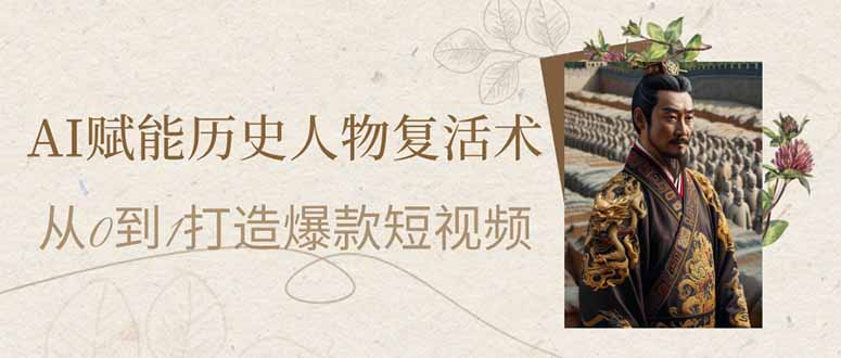 (14311期)AI赋能历史人物复活术:从0到1打造爆款短视频-任性资源网