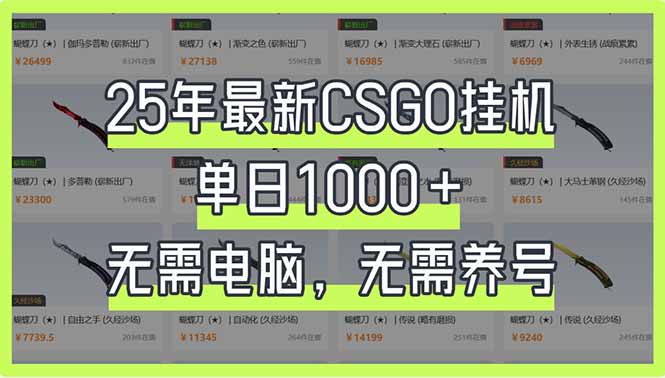(14178期)25年最新CSGO挂机系统,单日1000+,无需电脑,无需养号,0基础可上手-任性资源网