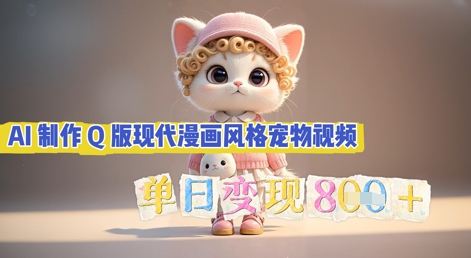 AI制作Q版现代漫画风格宠物视频,单日变现几张-任性资源网