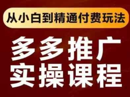 拼多多推广实操课程,从小白到精通付费玩法-任性资源网