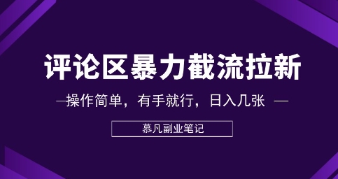 评论区暴力截流拉新:捡钱项目,操作简单,有手就行,日入几张-任性资源网